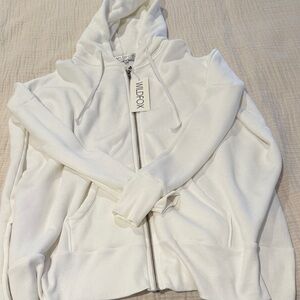 Wildfox Cream Zip-Up Hoodie. New with tags.